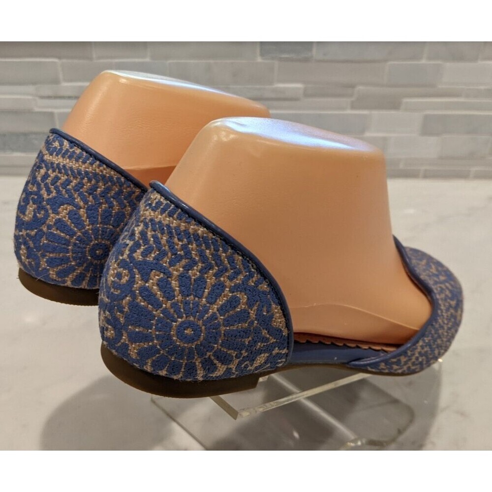 SOFT SURROUNDINGS Amelia D'orsay Medallion Blue/Gold Flats Shoes Size 6 - Picture 6 of 9